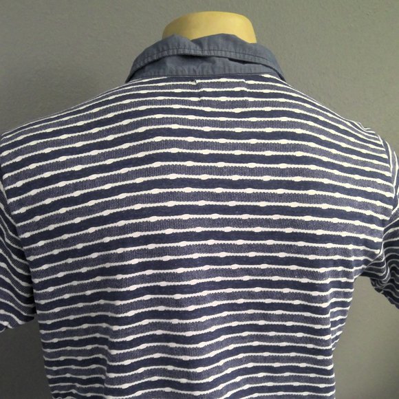 SOL ANGELES Polo Shirt Golf Casual Blue Striped Men's XL - Picture 3 of 8
